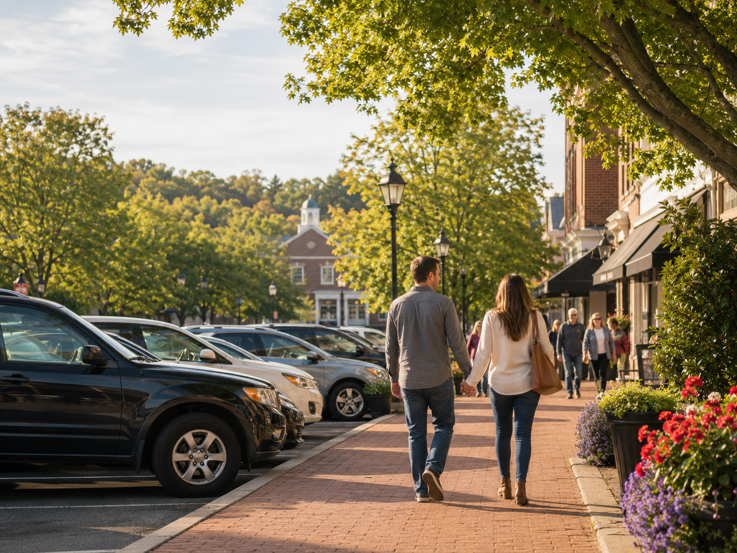 Parking in downtown Chagrin Falls, Ohio