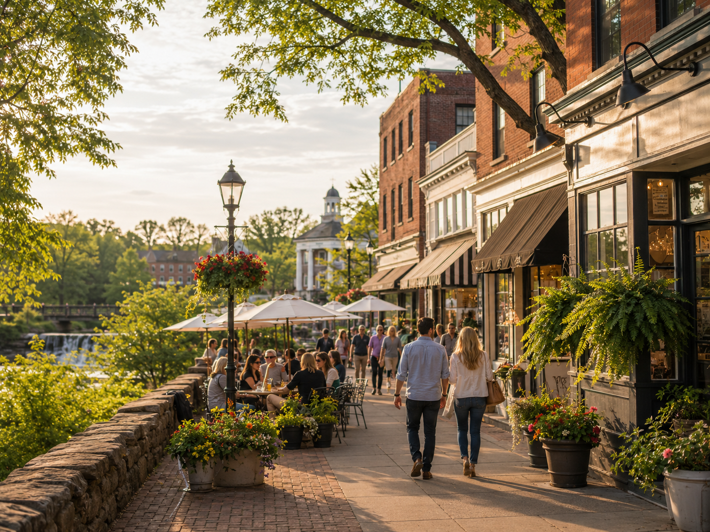 Shops and restaurants on North Main Street, Chagrin Falls
